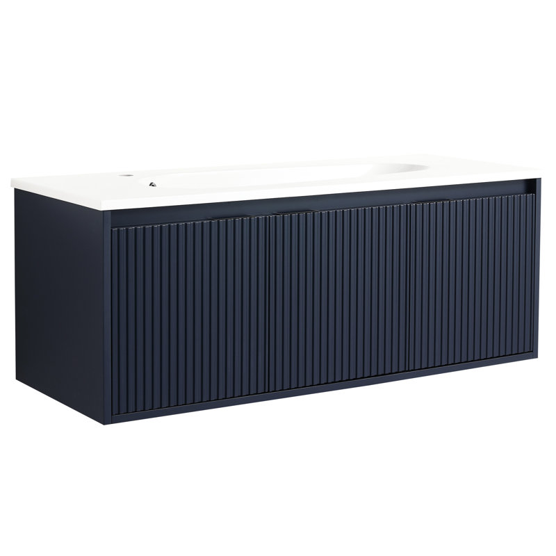 Meuble-lavabo 48 po avec lavabo en résine - Bleu marine