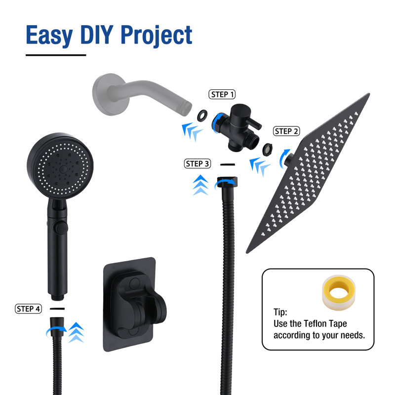 Dual Shower Head 2.5 GPM GPM, Matte Black
