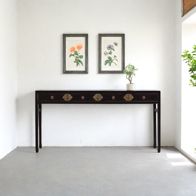 Retro Classical Minimalist Console Table, 33.46" H x 59.06" W x 13.78" D