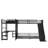 Twin XL Over Queen L-Shaped Metal Triple Bunk Bed with Loft Bed, Desk, Storage Shelves, USB Port & Slide, Black-831269890
