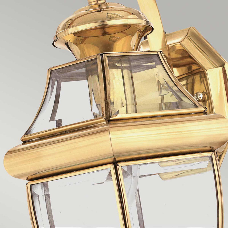 Rochelle Polished Brass Outdoor Wall Lantern, 35.6cm H x 22.9cm W x 20.3cm D