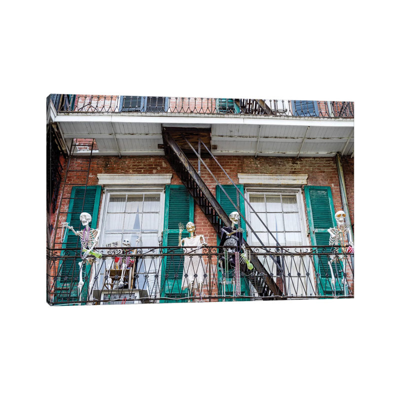 Mardi Gras Parade Decoration French Quarter 1 Piece Wall Art on Canvas, 30.48 cm H x 45.72 cm W, Canvas