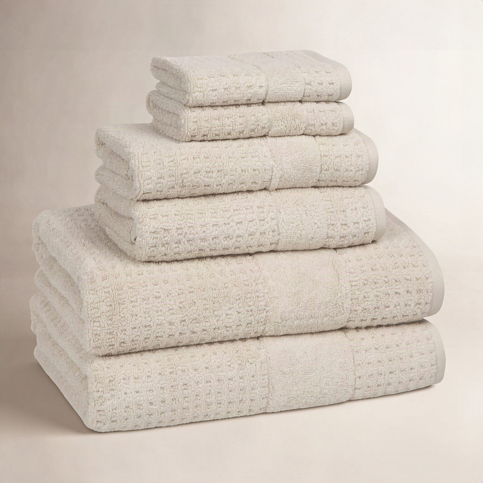 Devon 6 Piece Turkish Cotton Towel Set, Latte