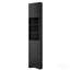 Armoire de rangement multi-fonctionnelle avec deux portes et tablettes réglables, tablette ouverte, noir-73453392