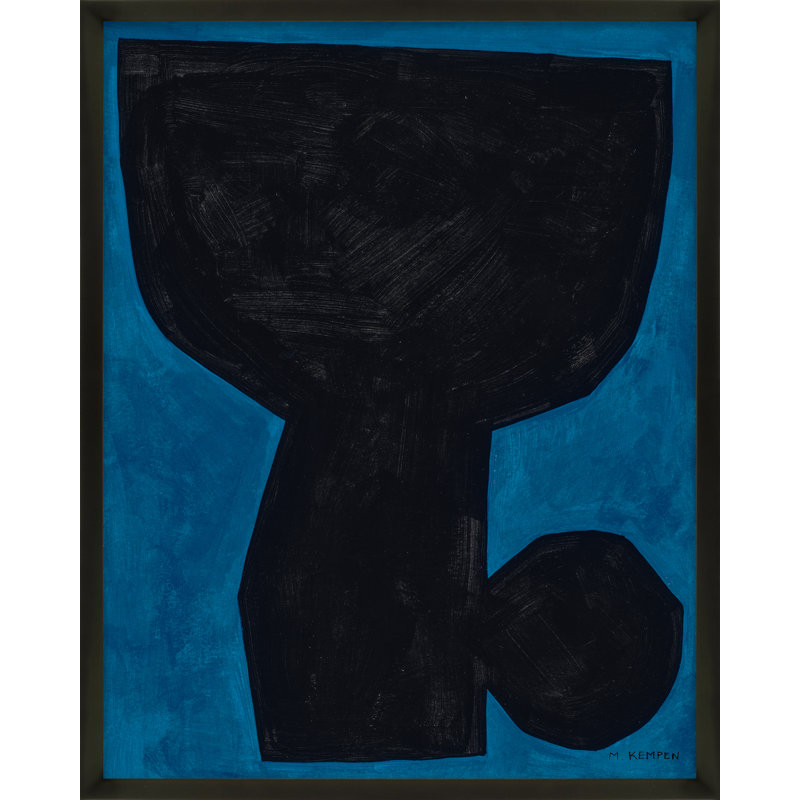 Shauna Module On Blue 1 - reproduction de cadre photo, Bois noir, H 50 po x l 40 po x P 1,25 po