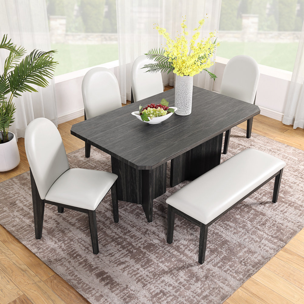 Latitude Run® Debets 6 - Piece Double Pedestal Dining Set | Wayfair