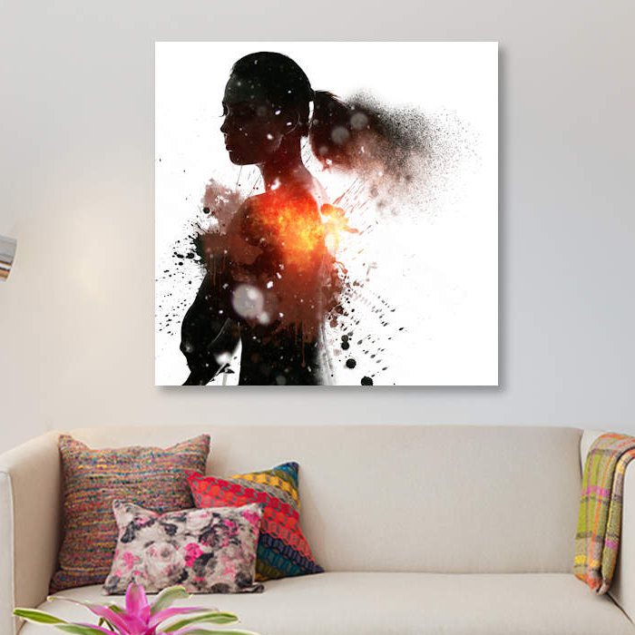 « mimmi », impression sur toile, H 12 po x l 12 po x P 1,5 po, Toile tendue, Pas de tapis