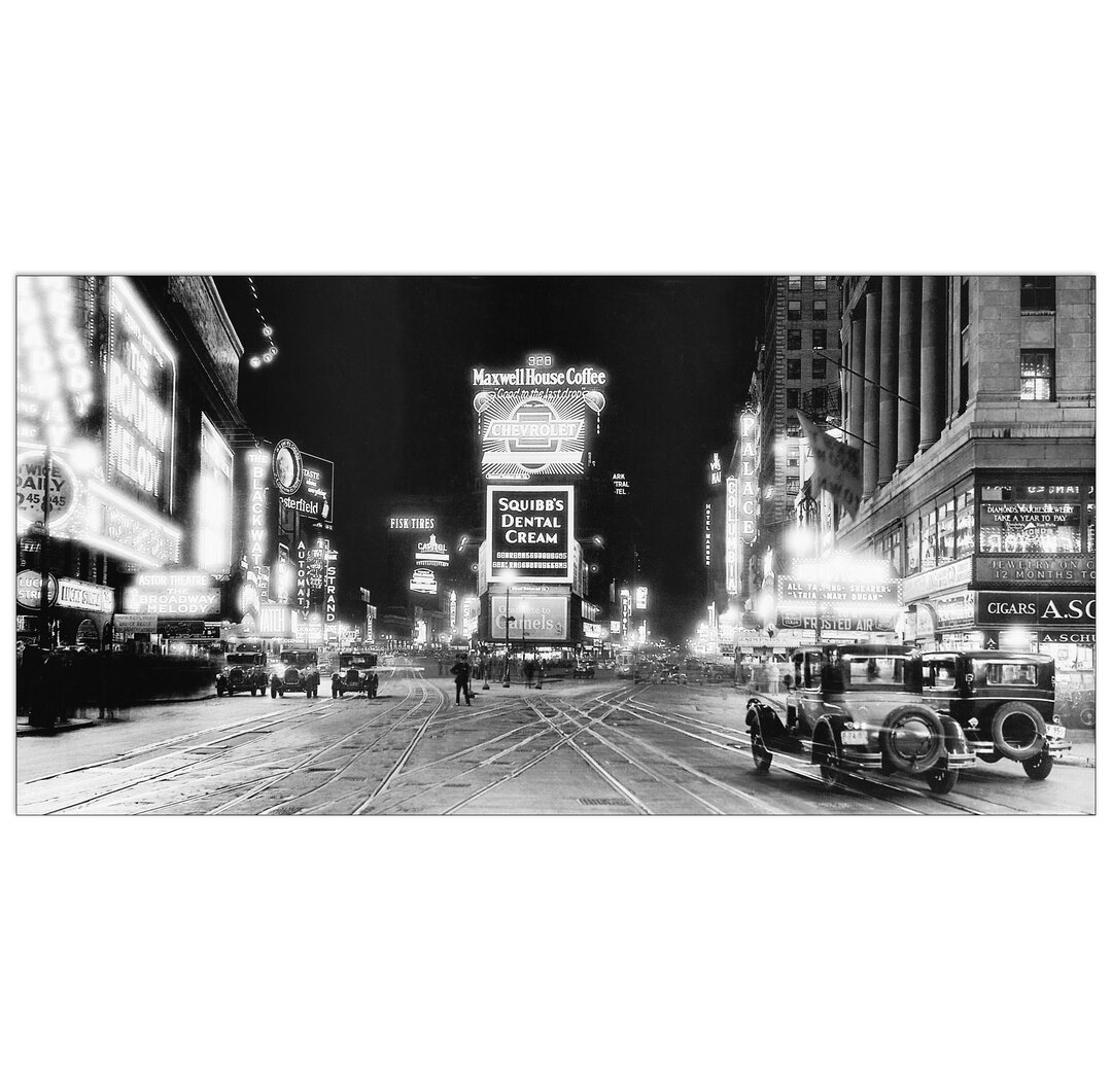 Paneel "Times Square bei Nacht" von Gendreau, Fotodruck