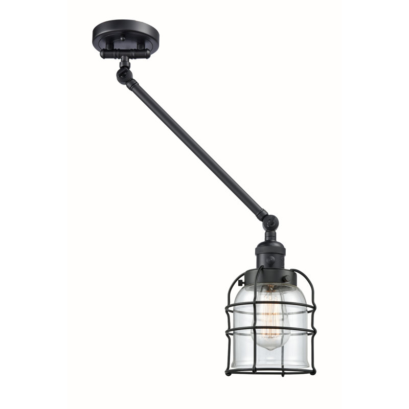 Bras pivotant à 1 lumière à intensité variable Koa, Noir mat, Transparent, DEL