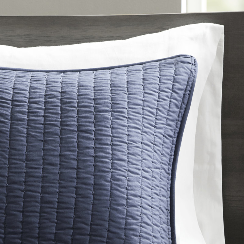 Courtepointe 3 pièces double / grand bleu marine - Microfibre, rembourrage en coton, réversible, améliore l'hygiène de la literie et l'apparence réversible pour plus de durabilité
