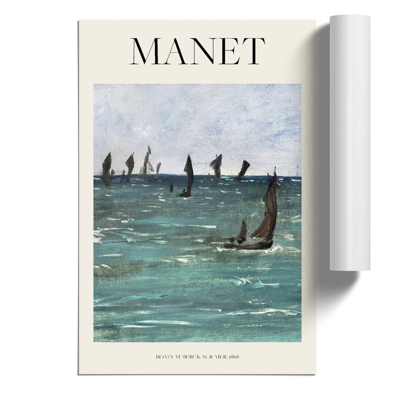 Boats At Berck Sur Mer by Edouard Manet - No Frame Painting, 59cm H x 42cm W x 0.1cm D