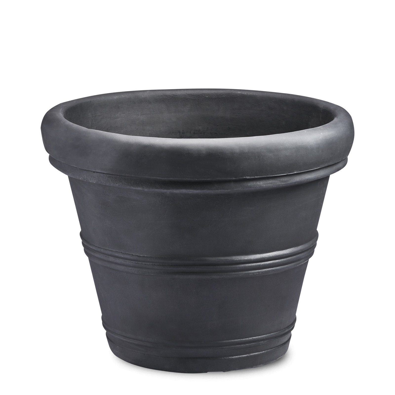 Lanesborough Resin Pot Planter, Caviar Black, 15.75" H x 20" W x 20" D