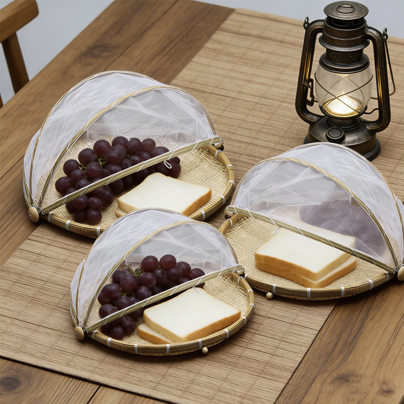 3Pcs Rattan Woven Tray, Weaved Snack Storage Basket, Dessert & Snack Tray, Fruit, Bread & Tea Serving Tray(Set Of 3)