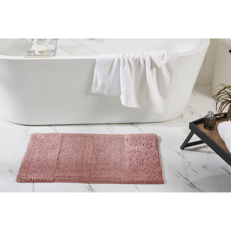 Tapis pour salle de bain 100% coton Merkle, Rectangle 21 po x 34 po, Rose