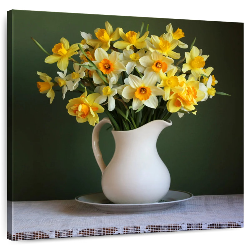 Harnek Daffodils In Pitcher, 16" H x 16" W