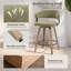 Tabouret de comptoir pivotant moderne de 25,8 po avec dossier incurvé et structure en bois-750795428