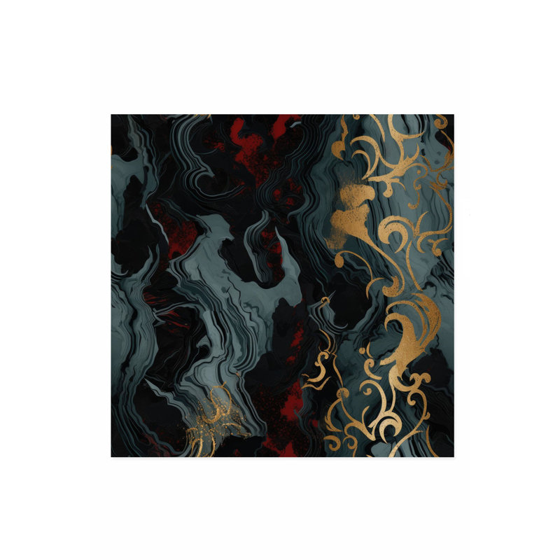 Abstract Luxe Symphony I Modern Unframed Art Print, 10" H x 10" W