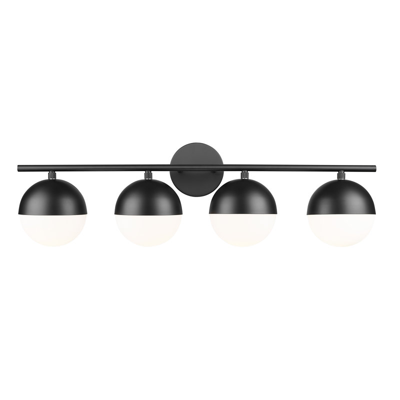 Meuble-lavabo 4 lumières 32,25 po Trombetta, Noir mat