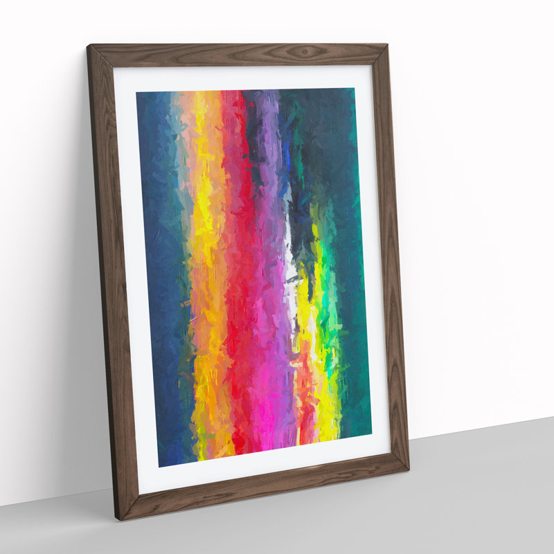 Bright Light Abstract - Wall Art, 48cm H x 36cm W, Walnut Framed, White
