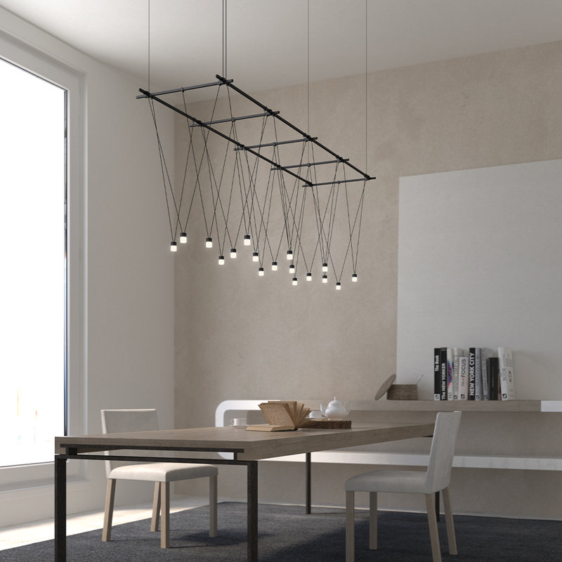 Suspenders® 17 - Light LED Chandelier, Satin Black