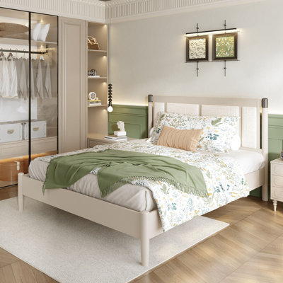 Queen size Bed with Upholstered Headboard
