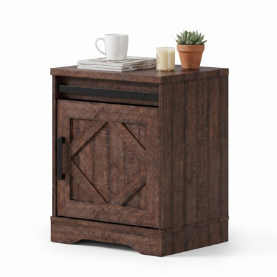 1-Drawer Manufactured Wood Nightstand with Cabinet