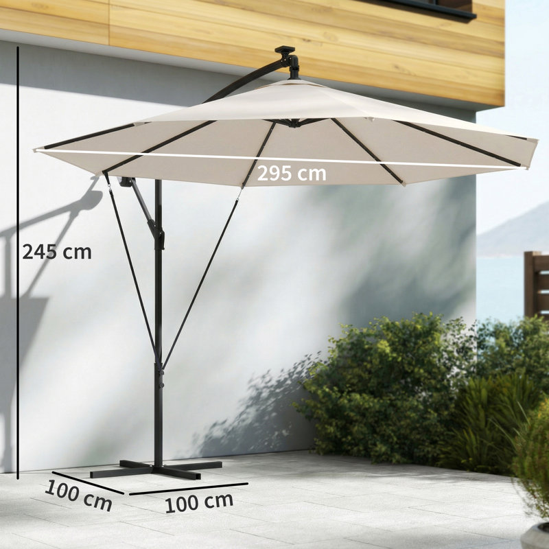 295cm Cantilever Parasol,  Cream White