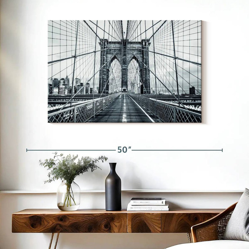 Pont de Brooklyn monochrome, H 26 po x l 39 po