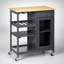 Rolling Kitchen Island with Storage, Wine Rack, Stemware Holder, Shelves, Drawer and Cabinet, Gray