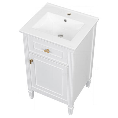 Meuble-lavabo blanc 20 po avec lavabo