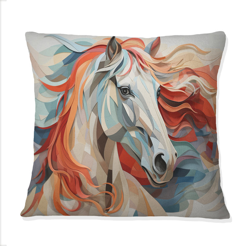 Spirit of Equus - Coussin décoratif à imprimé cheval coloré