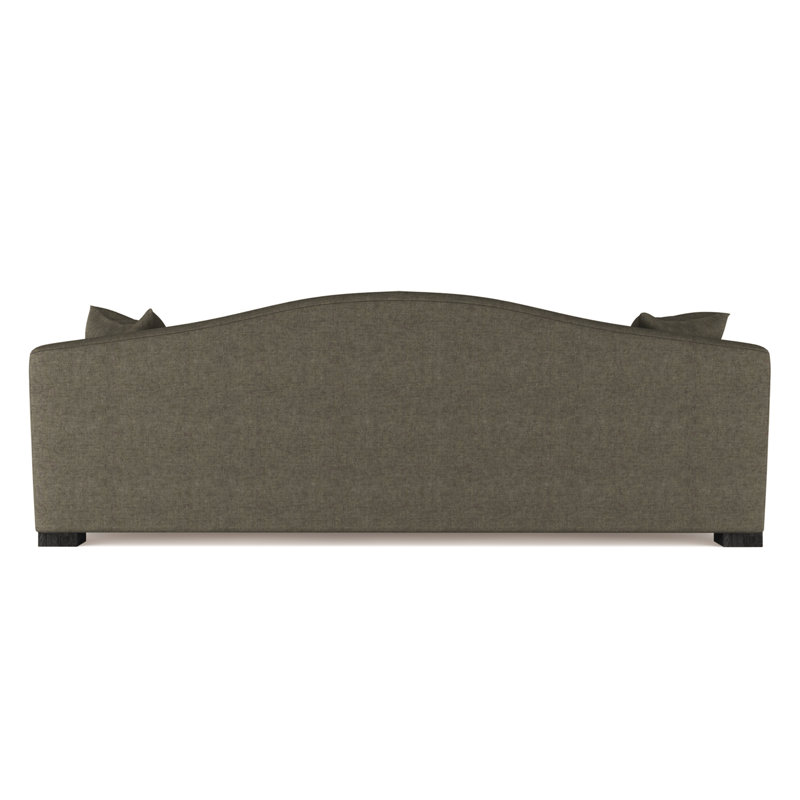 Horatio Camelback Taper Curved-Arm Sofa, 33" H x 108" W x 36" D, Plush Velvet Graphite, Dark Brown