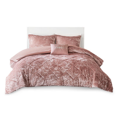 King/ King Blush Velvet Duvet Cover With Pillow Luxury , Fine Craftsmanship