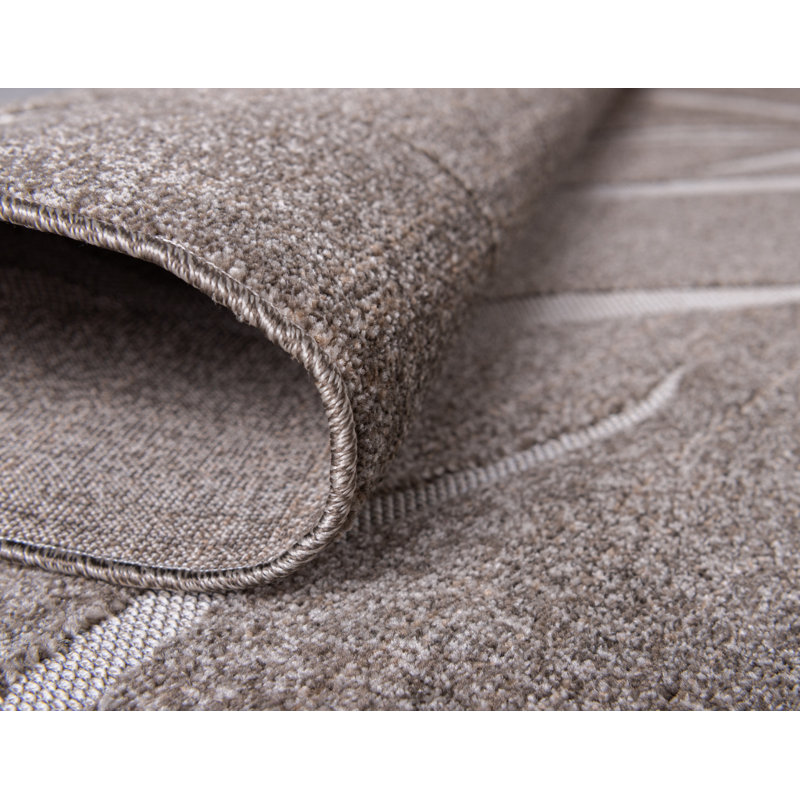 Tapis d'intérieur / extérieur brun Derrytown, Rectangle 4 pi 1 po x 6 pi 1 po