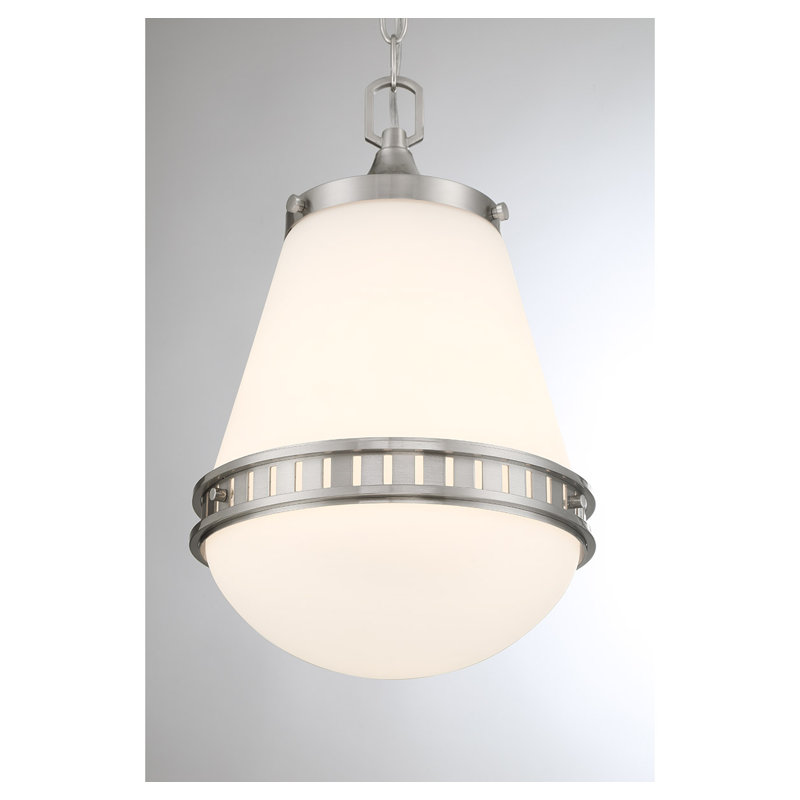 Suspension Endura à une lumière en nickel satiné, Nickel satiné