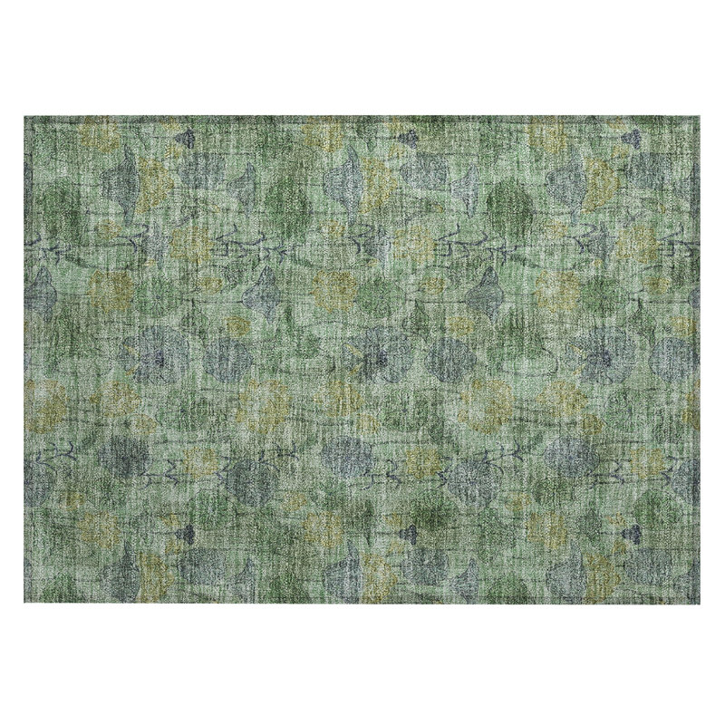 Machine Washable Indoor/Outdoor Kimberlin ACN2128 Floral Rug, Rectangle 1'8" x 2'6"