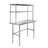Open Base Stainless Steel Table with Double Tier Overshelf-64164861