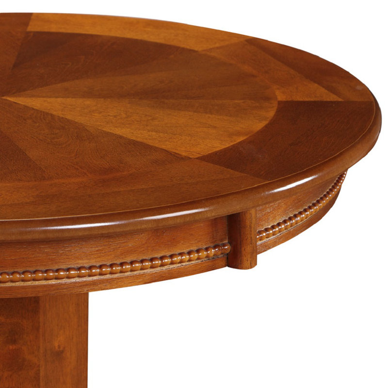 Adelaida 30.25" L Round Solid Wood Table, Walnut
