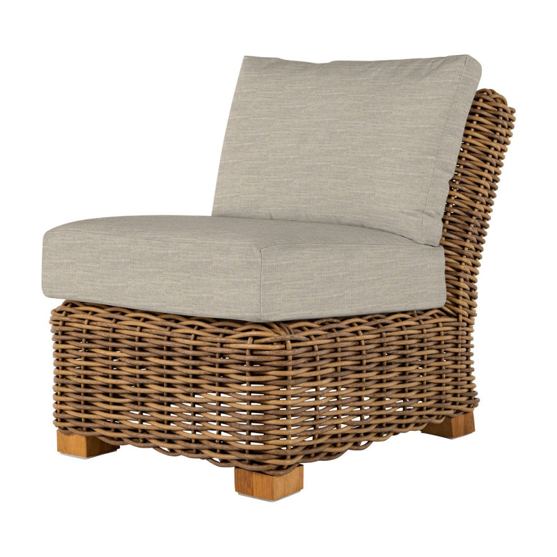 Montauk Patio Chair with Cushions, No Welt, Dove Sunbrella® Linen, Standard Plus