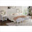Ensemble de mobilier de chambre à coucher, grand lit 4 pièces rétro avec tables de chevet et amp; Banc, blanc neige | Bois