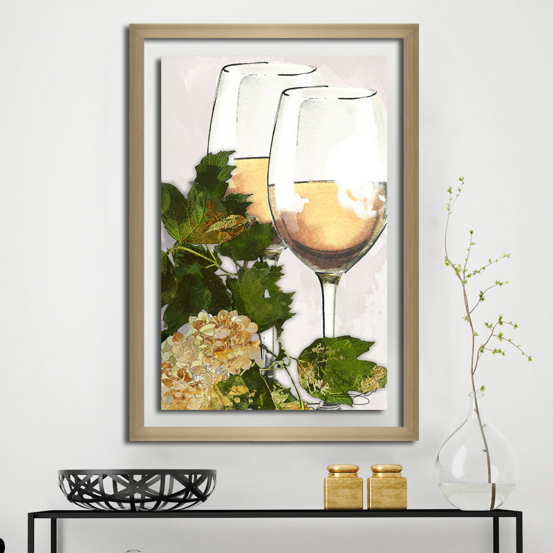 «By the Glass», impression, Encadrement champagne, H 27,5 po x l 21,5 po x P 0,75 po