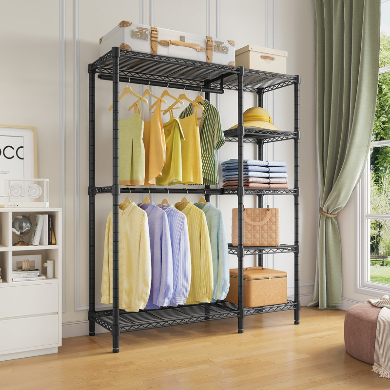 VIPEK V7 Heavy-Duty Garment Rack,5-Tier Freestanding Wardrobe with Shelves,Portable Closet System,670lbs Capacity,Black