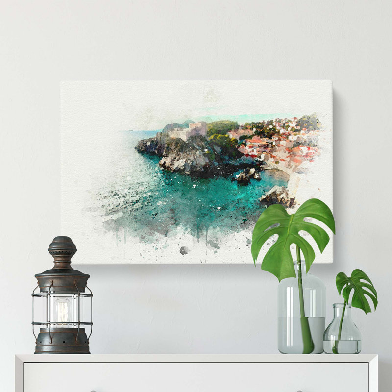 Walls of Dubrovnik in Croatia - Wrapped Canvas, 60 cm H x 90 cm W