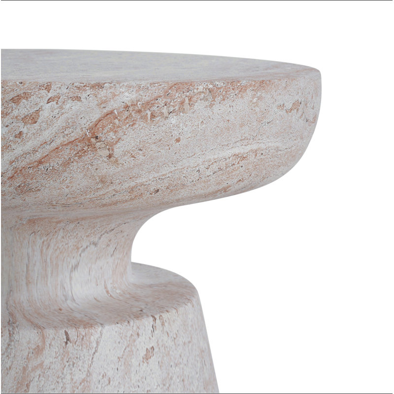 Outdoor/Indoor Lightweight Concrete Side Table, Beige