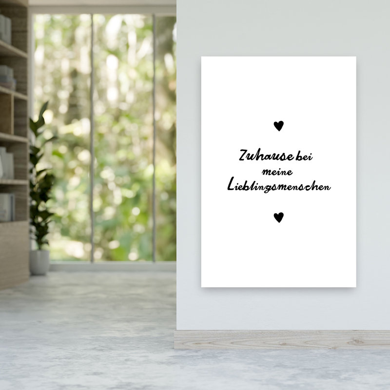 Zuhause Lieblingsmenschen Hearts Minimalist Modern Architecture Wall Art Print, 60" H x 40" W