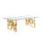 Solie Large Rectangular 95'' L x 46.00'' W Glass Dining Set with Velvet Chairs-122476584-122476546-81030567
