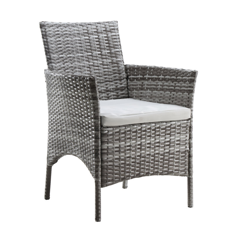 Emilee 2 Seater Rattan Conversation Set, Dark Grey