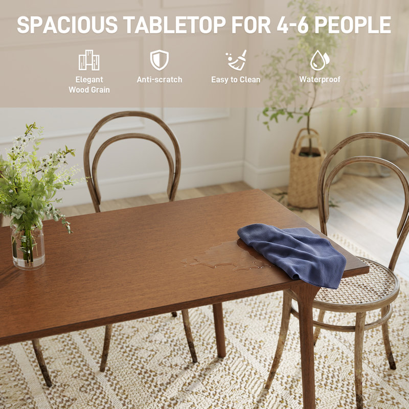 70.87 Inches Rectangular Solid Wood Dining Table, 29.5'‘ H x 70.88’' W x 31.5'' D,