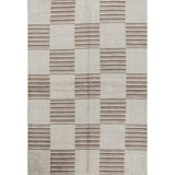 Wool Geometric Area Rug in Beige