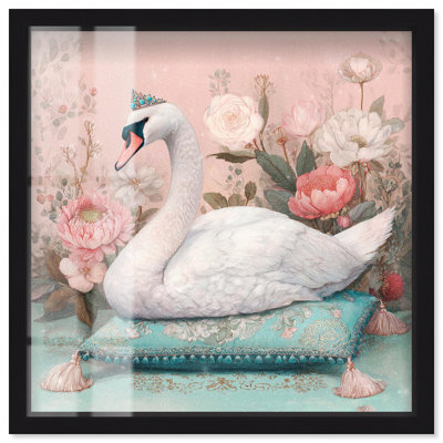 Swan Princess Glam Art Shadowbox Print by Art Remedy